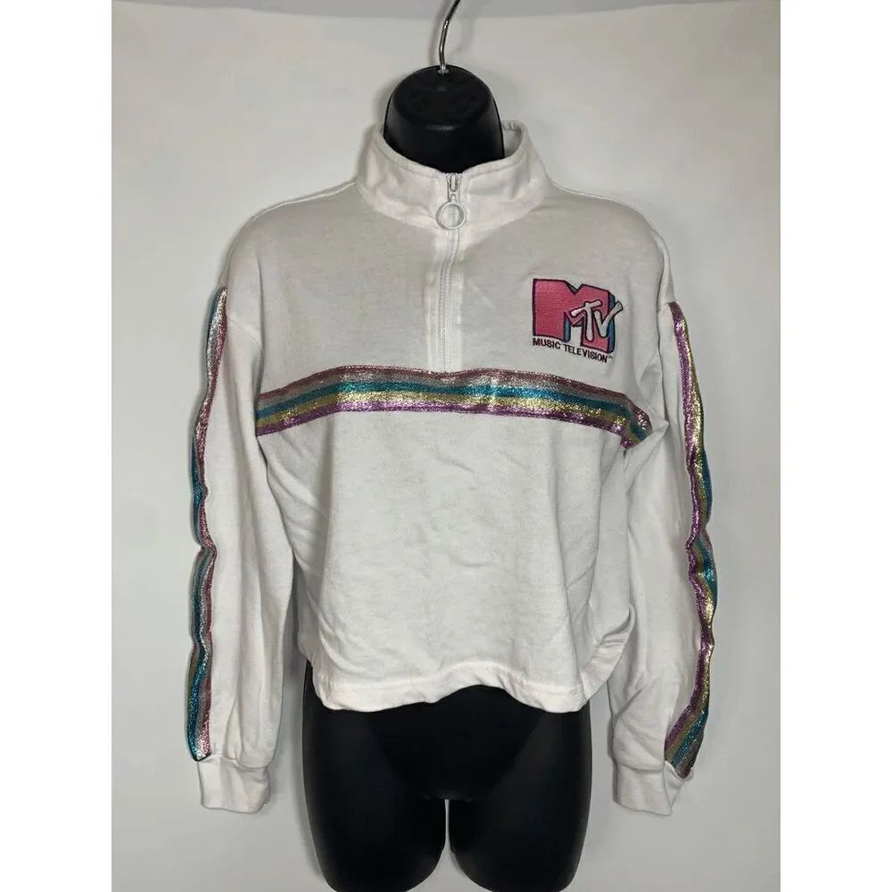 MTV 1/4 Zip Cropped Sweatshirt size small